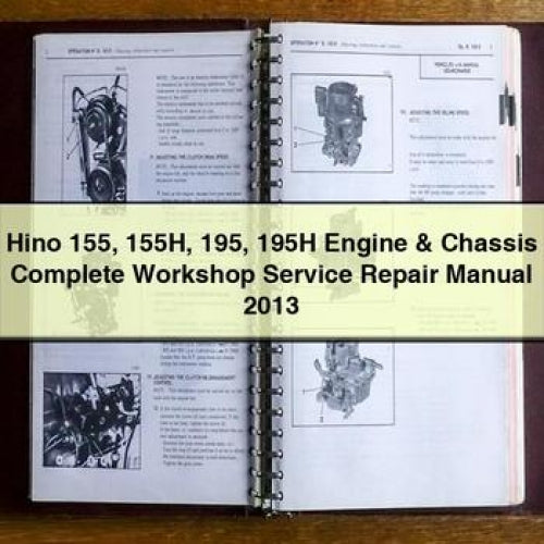 Hino 155 155H 195 195H Engine & Chassis Complete Workshop Service Repair Manual 2013