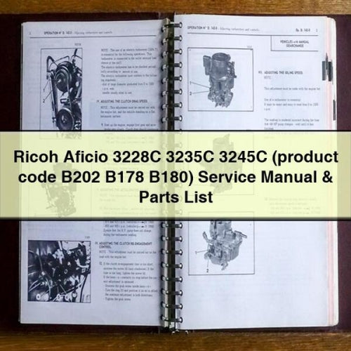 Ricoh Aficio 3228C 3235C 3245C (product Code B202 B178 B180) product B180 List Parts Catalog PDF