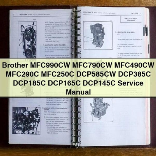 Brother MFC990CW MFC790CW MFC490CW MFC290C MFC250C DCP585CW DCP385C DCP185C DCP165C DCP145C Service Repair Workshop Manual PDF