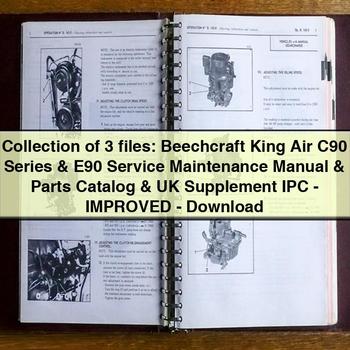 Collection 3 Files: Beechcraft King Air C90 Series E90 UK Supplement IPC Parts Catalog PDF
