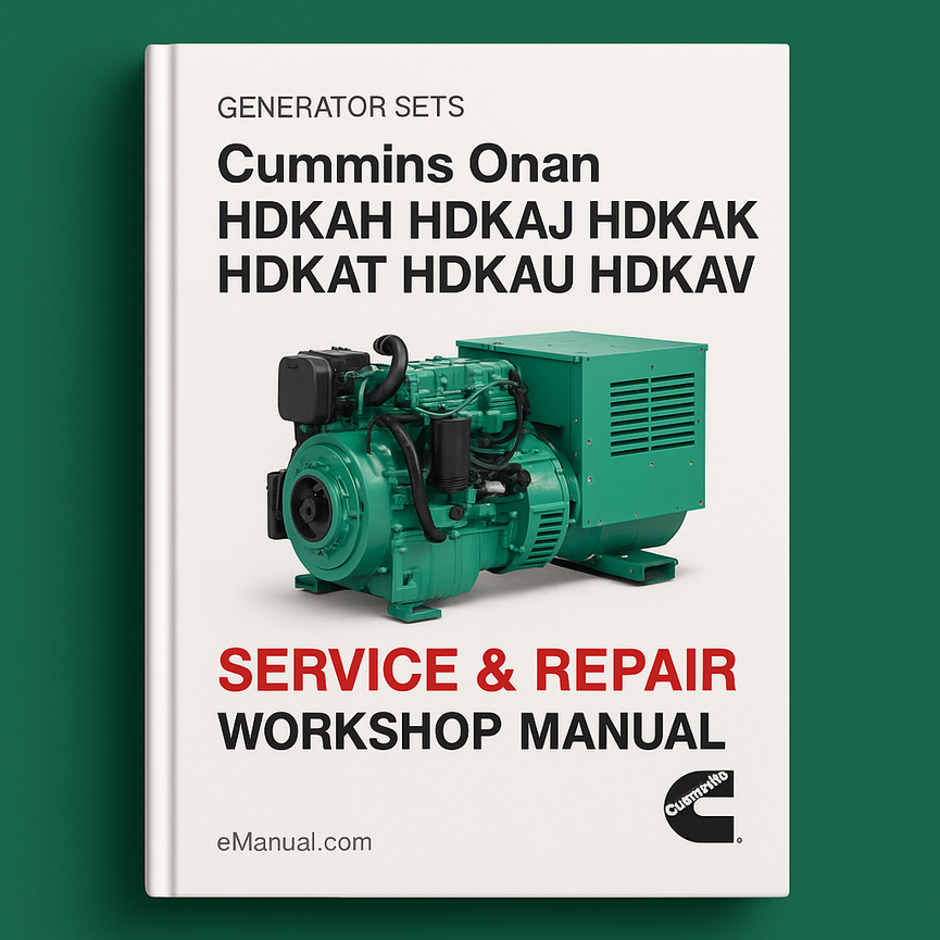 Cummins Onan HDKAH HDKAJ HDKAK HDKAT KDKAU HDKAV Generator Sets Service Repair Workshop Manual Download PDF