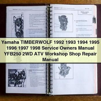 Yamaha TIMBERWOLF 1992 1993 1994 1995 1996 1997 1998 Service Owners Manual YFB250 2WD ATV Workshop Shop Repair Manual