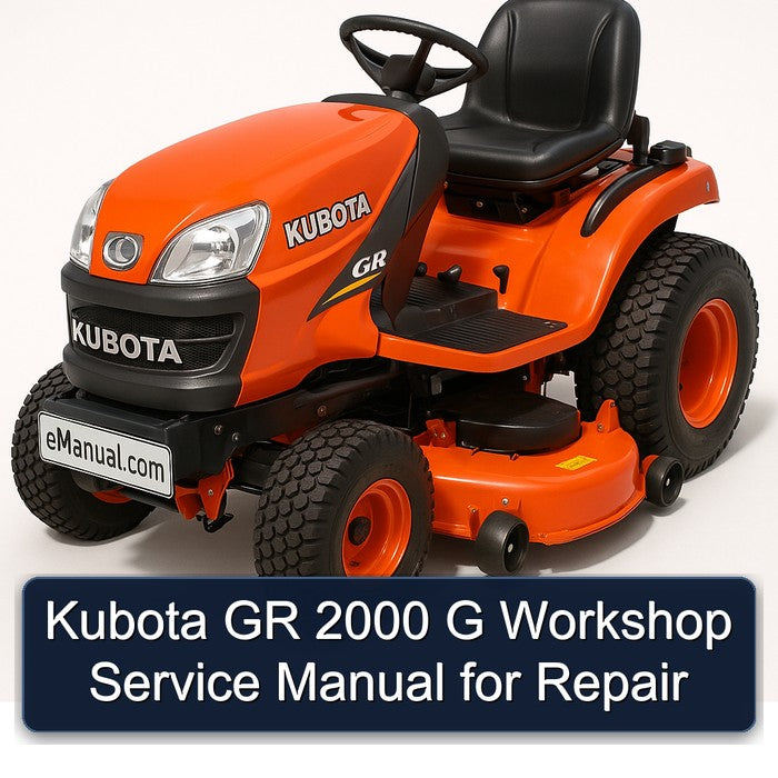 2000 Kubota GR G Service Repair Workshop Manual PDF