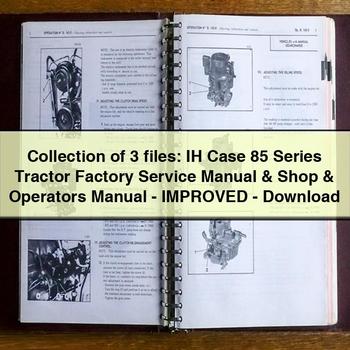 Collection of 3 files: IH Case 85 Series Tractor Factory Service Repair Manual & Shop & Operators Manual-Improved-PDF