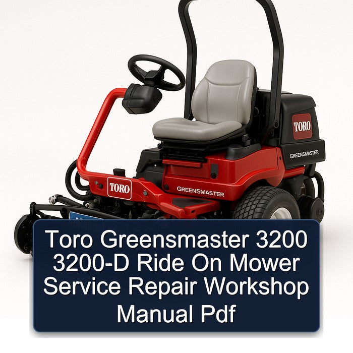 Toro Greensmaster 3200 3200-D Ride On Mower Service Repair Workshop Manual Pdf