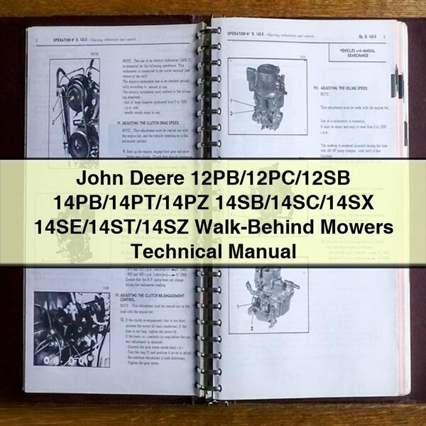 John Deere 12pb/12pc/12sb 14pb/14pt/14pz 14sb/14sc/14sx 14se/14st/14sz Walk-behind Mowers Service Repair Workshop Manual PDF