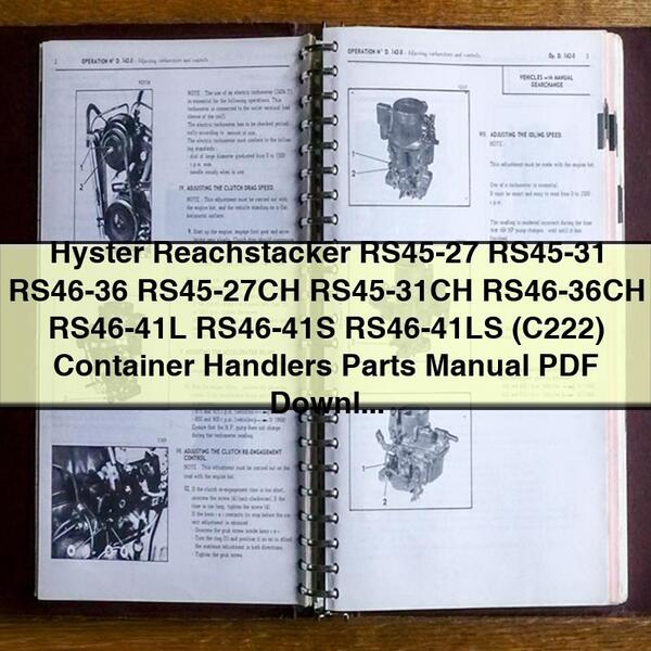 Hyster Reachstacker Rs45-27, Rs45-31, Rs46-36, Rs45-27ch, Rs45-31ch, Rs46-36ch, Rs46-41l, Rs46-41s, RS46-41LS Container Handlers Parts Catalog PDF