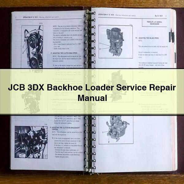 JCB 3DX Backhoe Loader Service Repair Manual PDF Download