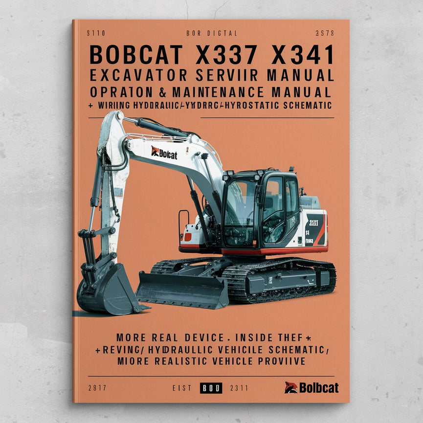 Manual de reparación de servicio de la excavadora Bobcat X337 X341 + Manual de operación y mantenimiento + Esquema de cableado/hidráulico/hidrostático Descargar PDF