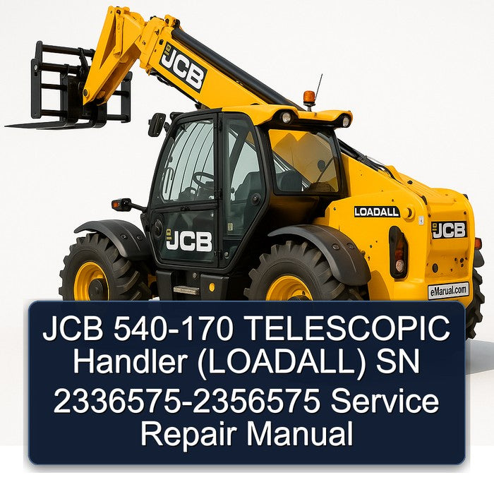 JCB 540-170 Telescopic Handler (LOADALL) SN 2336575-2356575 Service Repair Workshop Manual PDF