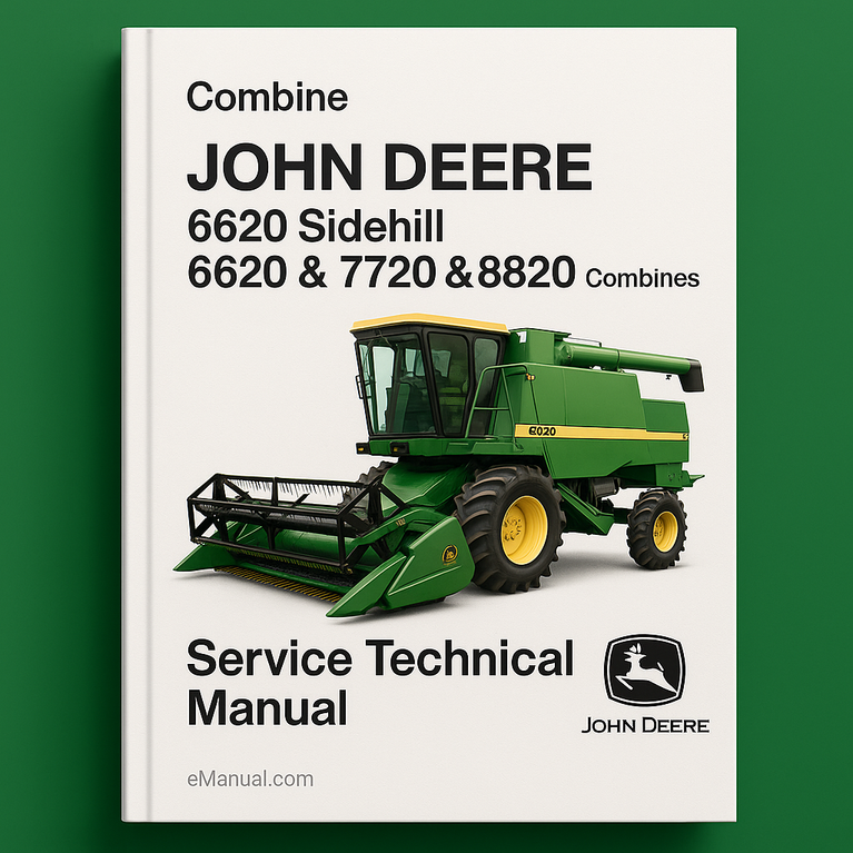 John Deere 6620 Sidehill 6620 &amp; 7720 &amp; 8820 Mähdrescher Service-Technisches Handbuch (TM1202) PDF-Download