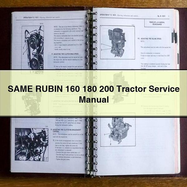 Same Rubin 160 180 200 Tractor Service Repair Workshop Manual PDF
