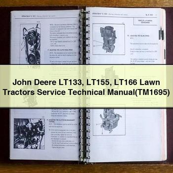 John Deere LT133 LT155 LT166 Lawn Tractors (TM1695) Service Repair Workshop Manual PDF
