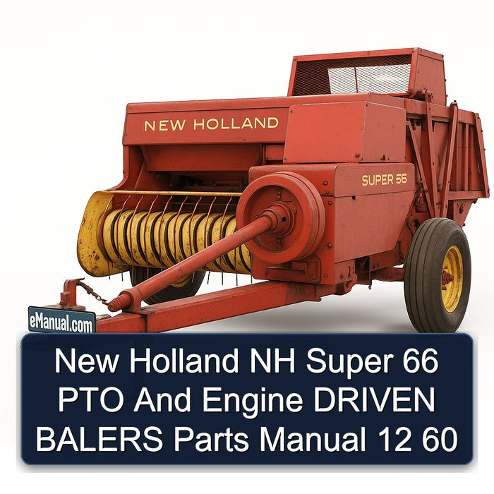 New Holland NH Super 66 PTO Engine Driven Balers Parts 12 60 Catalog PDF