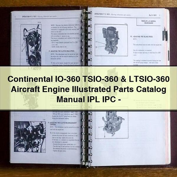 Continental IO-360 TSIO-360 & LTSIO-360 Aircraft Engine Illustrated Parts Catalog Manual IPL IPC-PDF