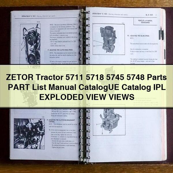 Zetor Tractor 5711 5718 5745 5748 Parts Catalogue Catalog IPL Exploded View Views PDF