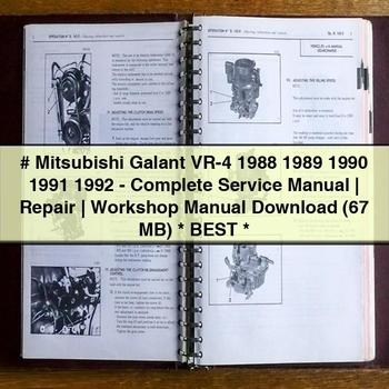 Mitsubishi Galant VR-4 1988 1989 1990 1991 1992-Complete Service Manual | Repair | Workshop Manual  (67 MB)