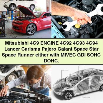 Mitsubishi 4G9 Engine 4G92 4G93 4G94 Lancer Carisma Pajero Galant Space Star Space Runner either with MIVEC GDI SOHC DOHC.