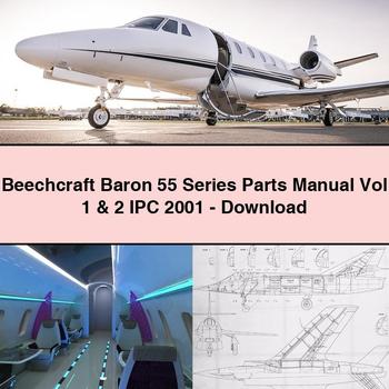 Beechcraft Baron 55 Series Parts Manual Vol 1 & 2 IPC 2001-PDF