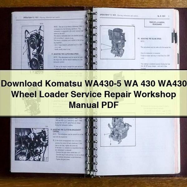 Download Komatsu WA430-5 WA 430 WA430 Wheel Loader Service Repair Workshop Manual PDF
