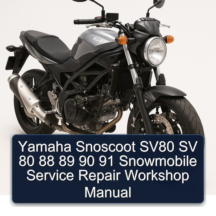 Yamaha Snoscoot Sv80 Sv 80 88 89 90 91 Snowmobile Service Repair Workshop Manual PDF