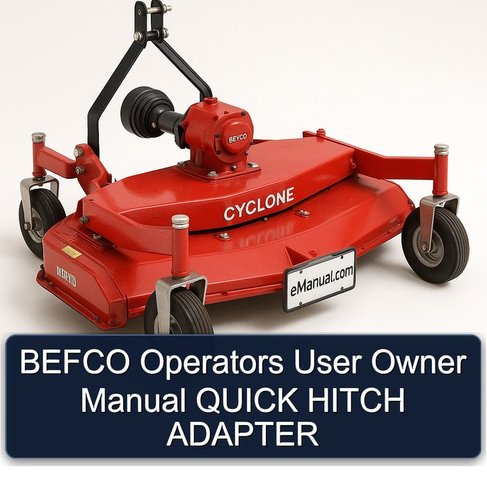 Befco Operators User Owner Quick Hitch Adapter Owner's Manual PDF