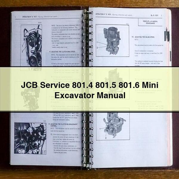 JCB Service 801.4 801.5 801.6 Mini Excavator Manual