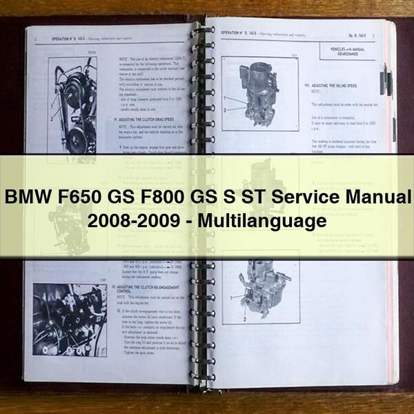 BMW F650 GS F800 GS S ST Service Repair Manual 2008-2009-Multilanguage PDF Download