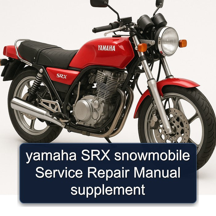 Yamaha SRX Snowmobile Supplement Service Repair Workshop Manual PDF
