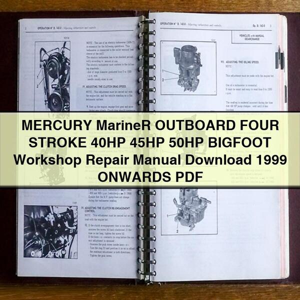 1999 Mercury Mariner Outboard Four Stroke 40HP 45HP 50HP Bigfoot Onwards Service Repair Workshop Manual PDF