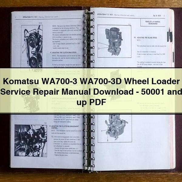 Komatsu WA700-3 WA700-3D Wheel Loader Service Repair Manual -50001 and up