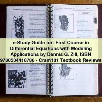 E-STUDY First Course Differential Equations Modeling Applications Dennis G. Zill Service Repair Workshop Manual PDF
