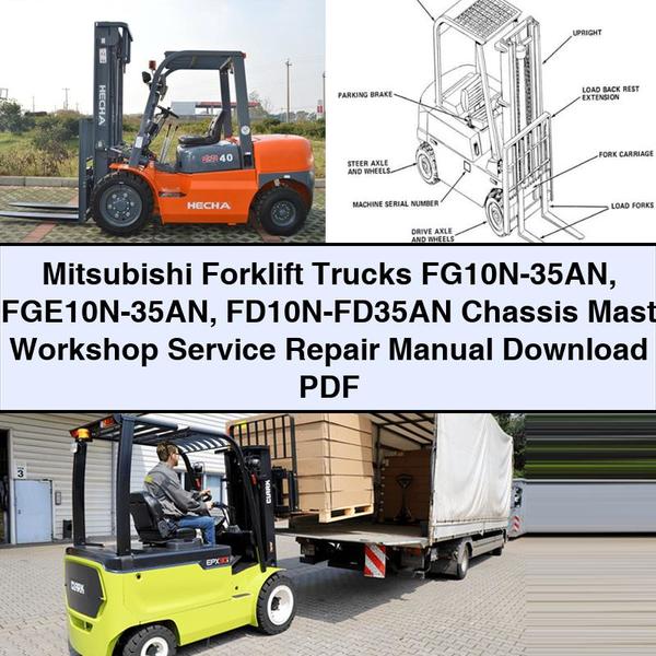 Mitsubishi Forklift Trucks FG10N-35AN Fge10n-35an Fd10n-fd35an Chassis Mast Service Repair Workshop Manual PDF