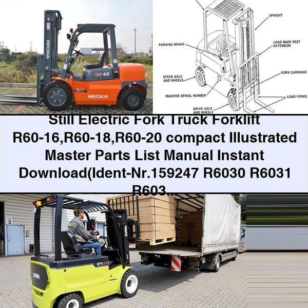 Still Electric Fork Truck Forklift R60-16 R60-20 Compact Illustrated Master List Parts Catalog PDF