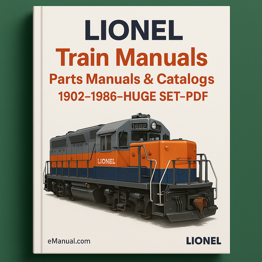 Lionel Train Manuals Parts Manuals & Catalogs 1902-1986-HUGE SET-PDF