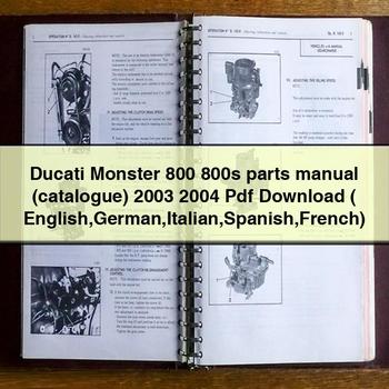 2003-2004 Ducati 800 Monster 800S Parts (CATALOGUE) ( English German Italian Spanish French) Catalog PDF
