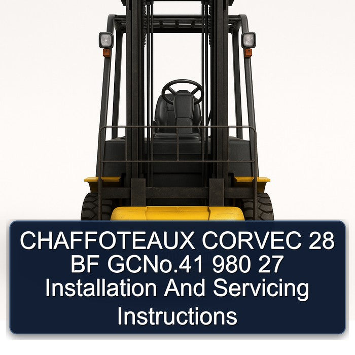 Chaffoteaux Corvec 28 BF Gcno.41 980 27 Installation Servicing Service Repair Workshop Manual PDF