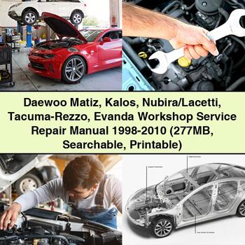 Daewoo Matiz Kalos Nubira/Lacetti Tacuma-Rezzo Evanda Workshop Service Repair Manual 1998-2010 (277MB Searchable ) PDF Download