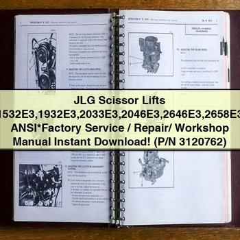 JLG Scissor Lifts 1532e3 1932e3 2033e3 2046e3 2646e3 2658e3 Ansi / (p/n 3120762) Service Repair Workshop Manual PDF