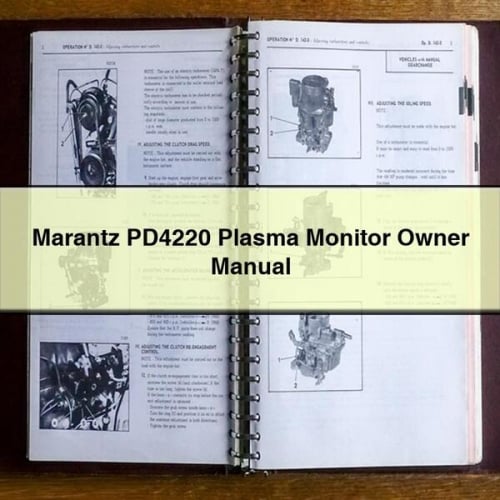 Marantz PD4220 Plasma Monitor Owner Manual