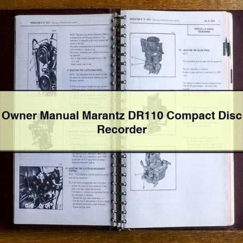 Owner Manual Marantz DR110 Compact Disc Recorder