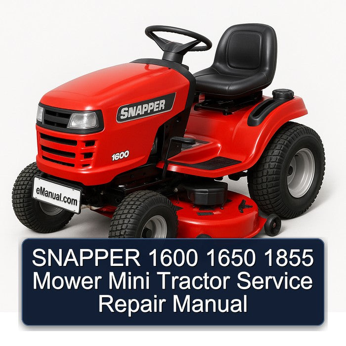 Snapper 1600 1650 1855 Mower Mini Tractor Service Repair Workshop Manual PDF