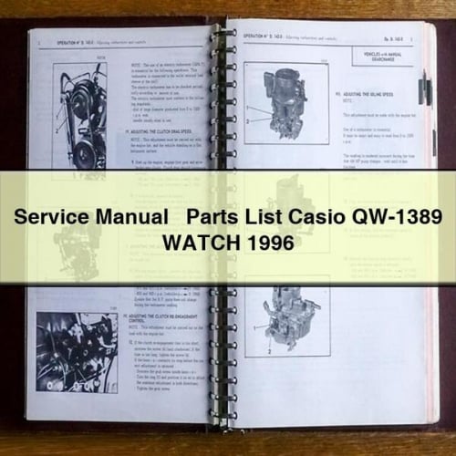 Service Repair Manual + Parts List Casio QW-1389 WATCH 1996