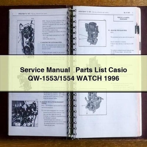 Service Repair Manual + Parts List Casio QW-1553/1554 WATCH 1996