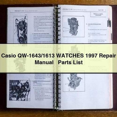 Casio QW-1643/1613 WATCHES 1997 Repair Manual + Parts List