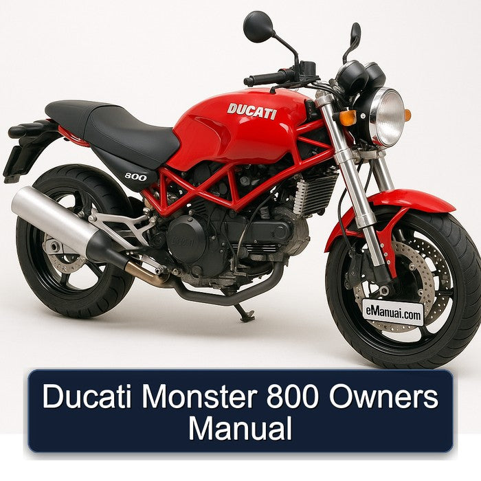 Ducati 800 Monster Owners Owner's Manual PDF