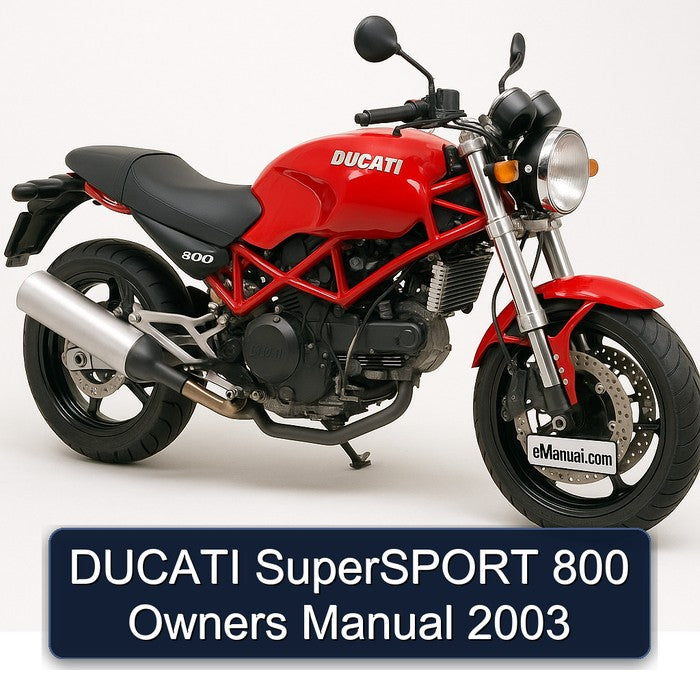2003 Ducati 800 Supersport Owners Owner's Manual PDF