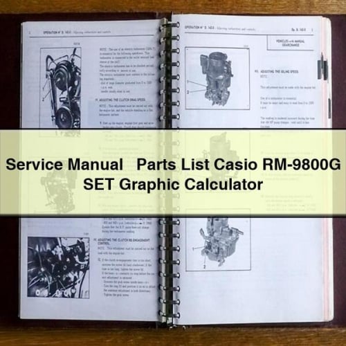 Service Repair Manual + Parts List Casio RM-9800G SET Graphic Calculator