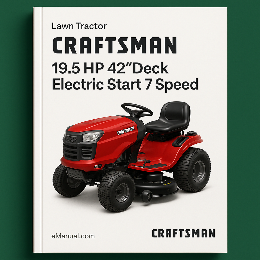 CRAFTSMAN LAWN Tractor 19.5 HP 42Deck Electric Start 7 Speed