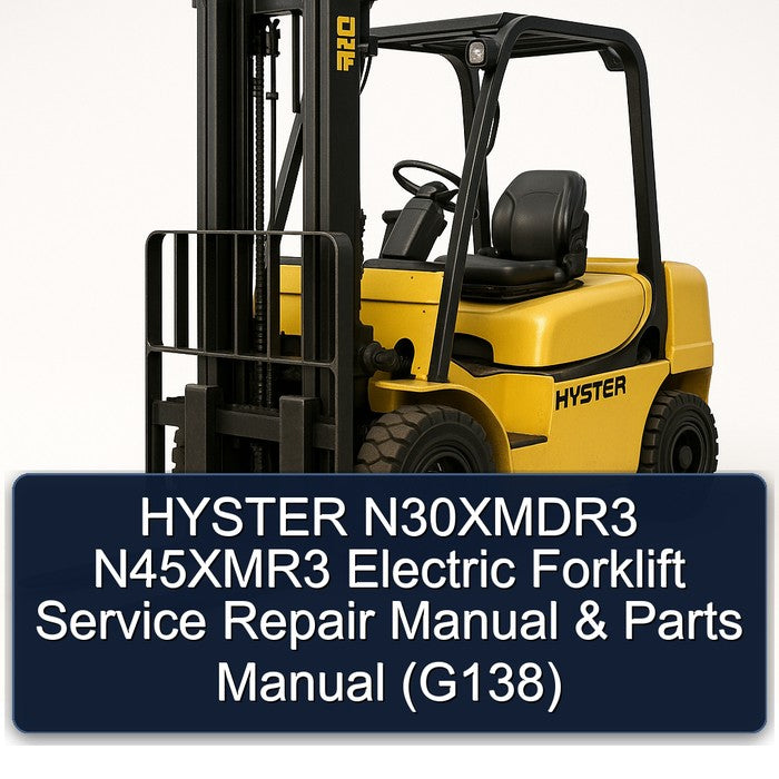 Hyster N30xmdr3 N45xmr3 Electric Forklift Parts (G138) Catalog PDF